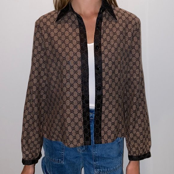 Vintage Gucci jacket/ button down top - Picture 2 of 5